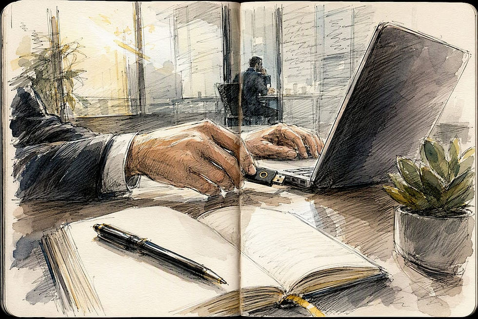 Hands connecting a secure, EU-hosted translation device for clinical data