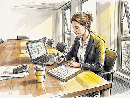 Een vrouwelijke ondernemer test verschillende vertaalprogramma’s op haar kantoor om te ontdekken welke het beste werkt.