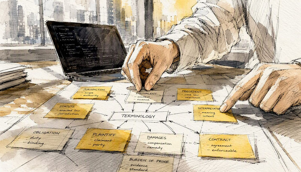 Hands organizing device terminology for consistent records