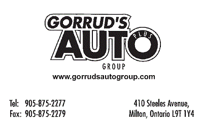 Gorrud's Auto Group; Tel. 905-875-2277; 410 Steeles Avenue Milton, Onatario L9T 1Y4