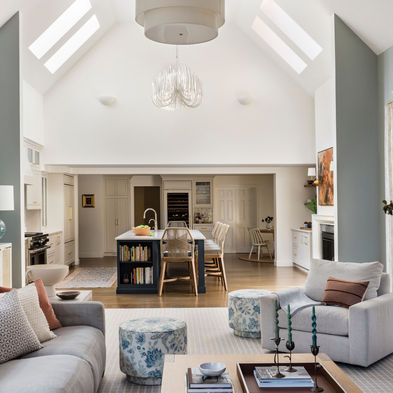 Brenshaw Custom Home Renovation - living spaces renovation featuring new open concept kitchen and family room