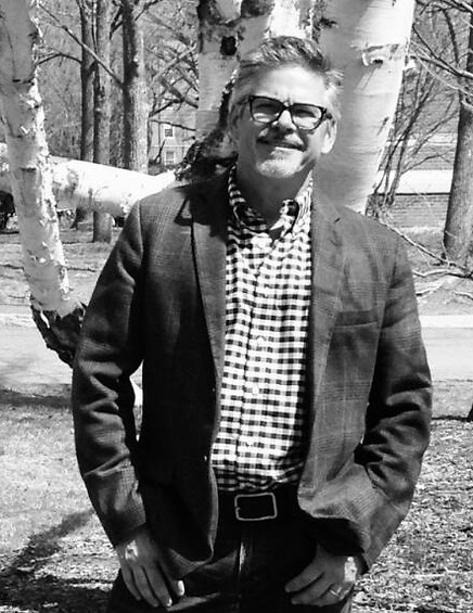 Jeffrey T. Fitzgerald, Artist-Painter: posing admist the birch trees that often inspire him.