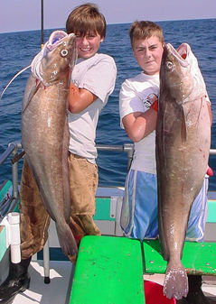 Double fun and a good catch aboard the Bunny Clark deep sea fishing charter - Perkins Cove, Maine