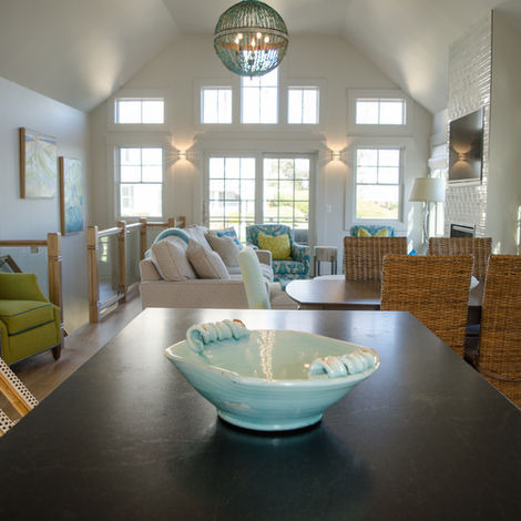 Interior living space in a custom home design and build project by Coastal General Construction