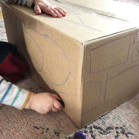 Pre-writers Club: Cardboard Box Wall