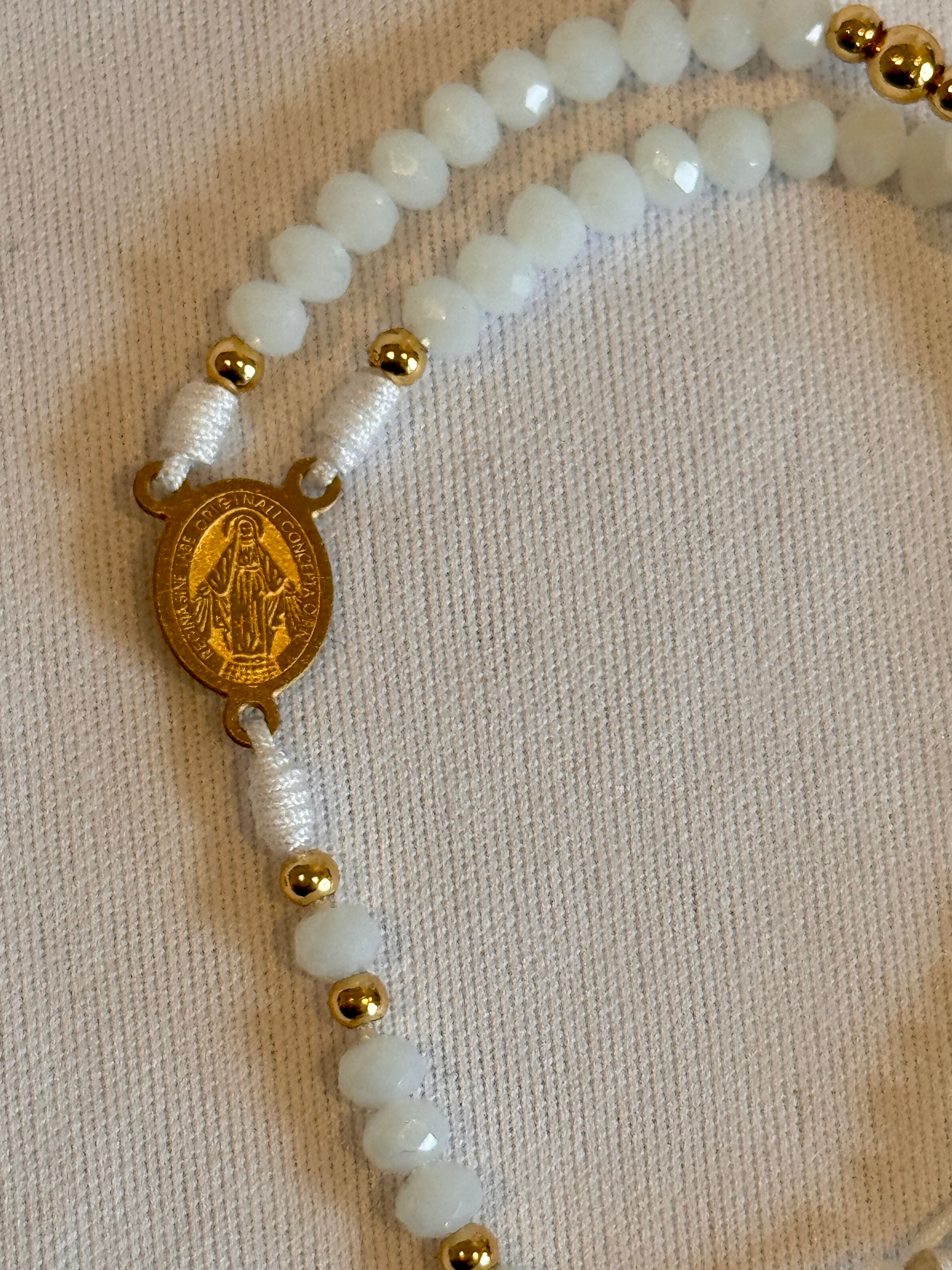 Manilla Rosario de Cristales – Acero Inoxidable