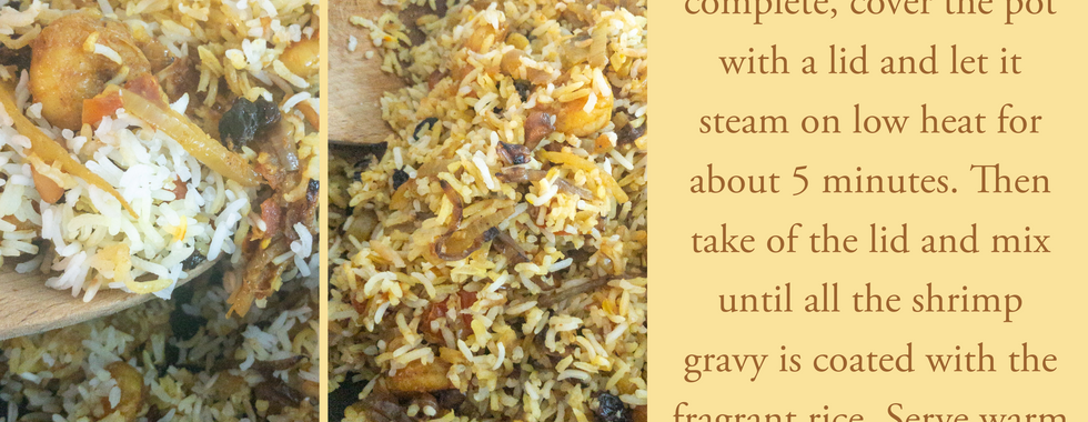 Mixing and serving the biriyani