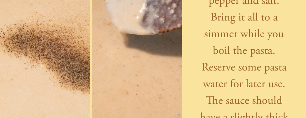A smooth sauce is formed and black pepper and salt is added