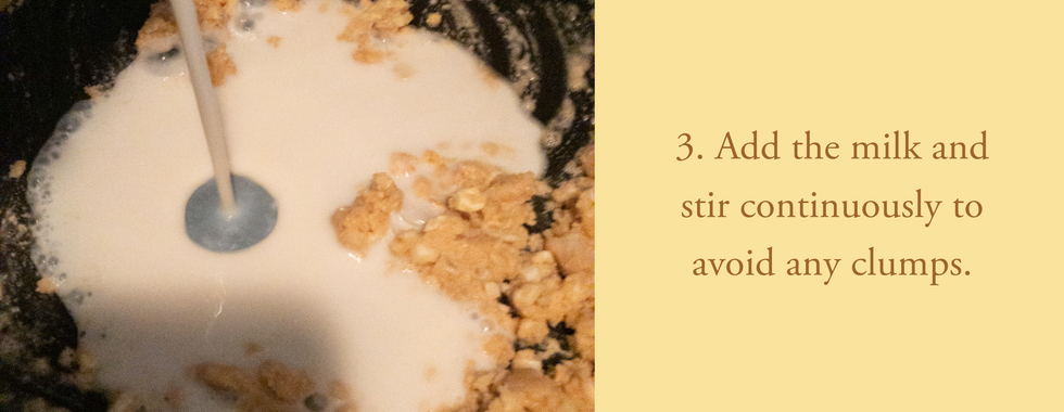 Milk is added to the mixture