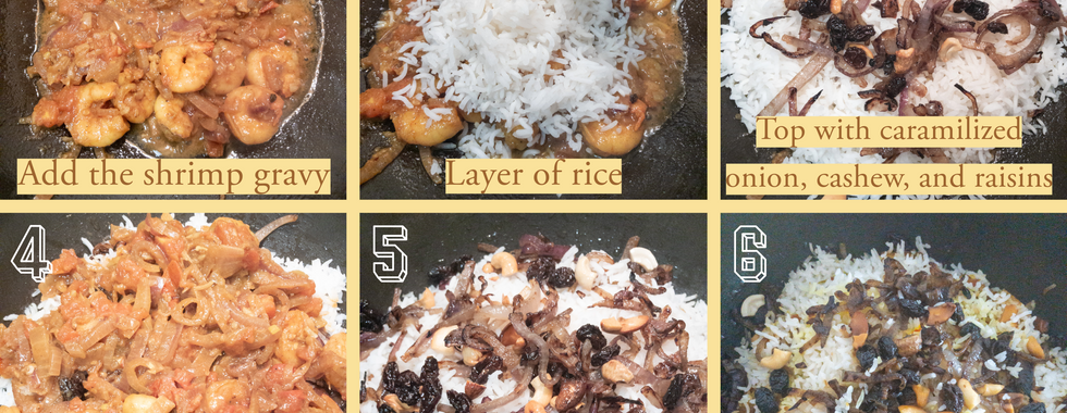 Layering the biriyani