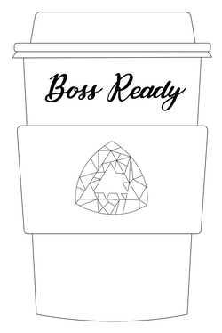 Boss Ready Coffee Cup Sticker Design