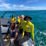 The tail of one of the sperm whales during it’s fluke.
