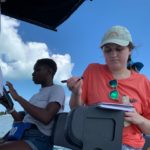 The tail of one of the sperm whales during it’s fluke.