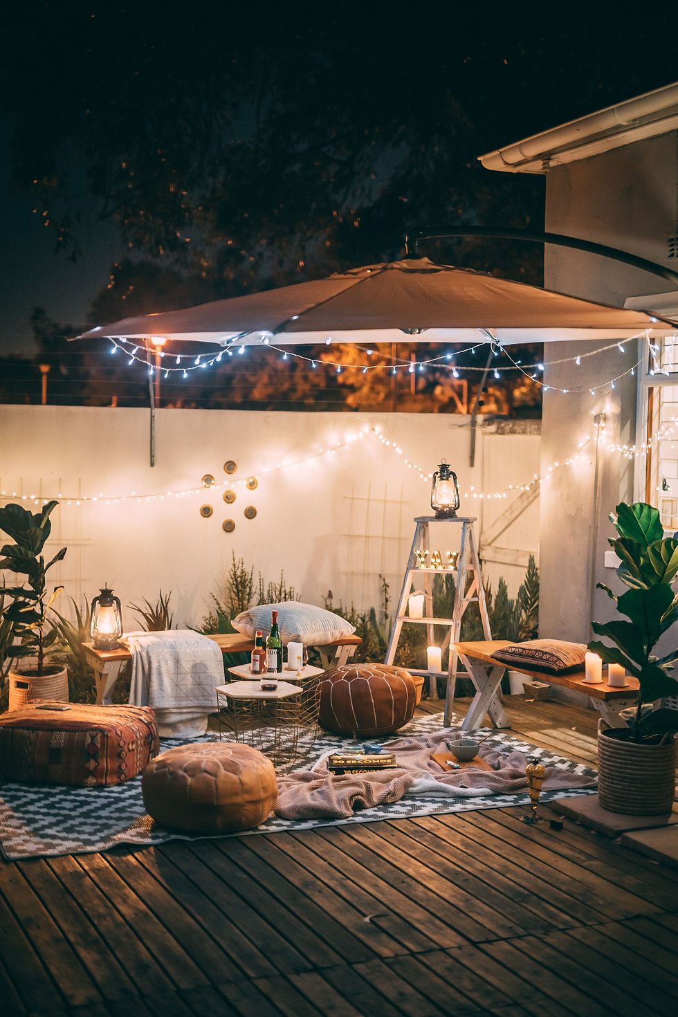 bohemian or boho patio outdoor space