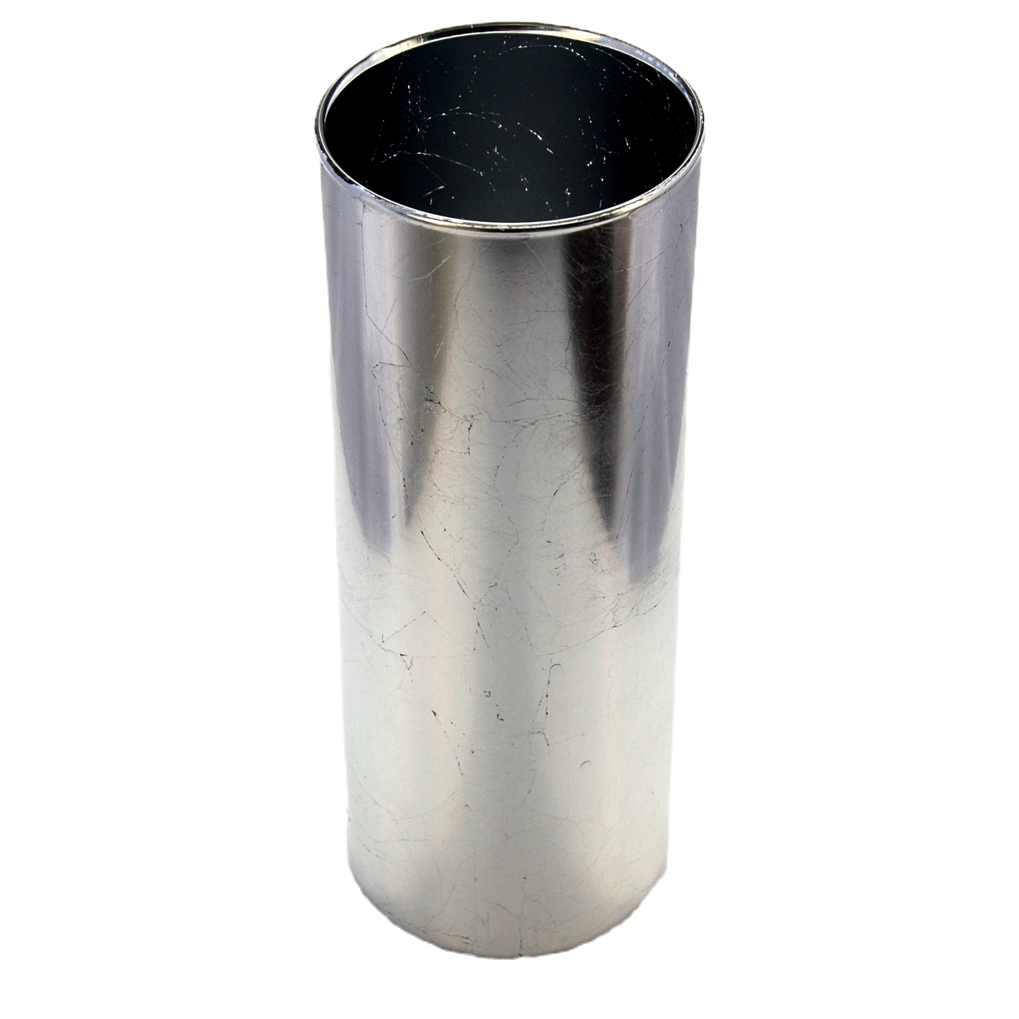 GILT 9" Silver Cylinder Vase