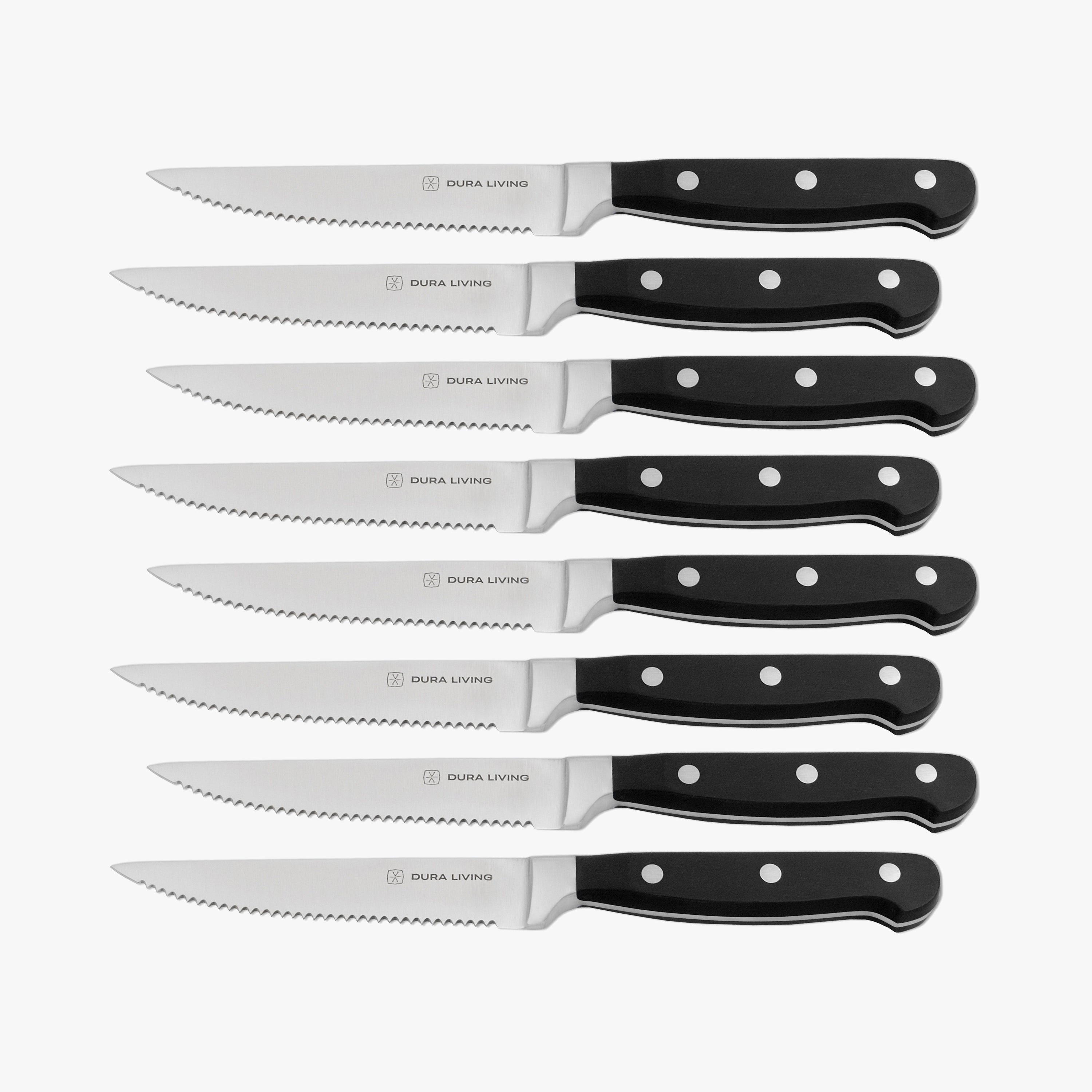 Superior Set of 8 Steak Knives - Black