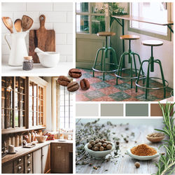mood board presentation image for a kitchen design concept