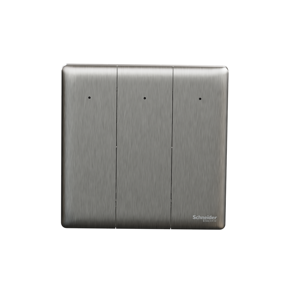 施耐德 Unica X 炫星銀 3位雙控 帶指示燈 開關掣