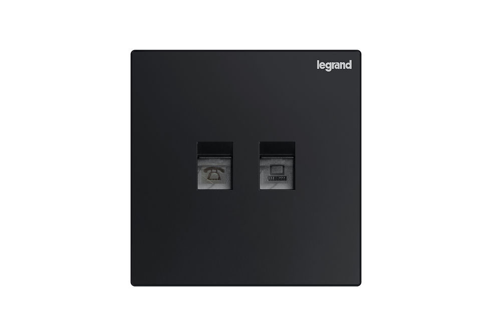 Legrand Galion 碳素黑 CAT3電話+CAT5E數據插座