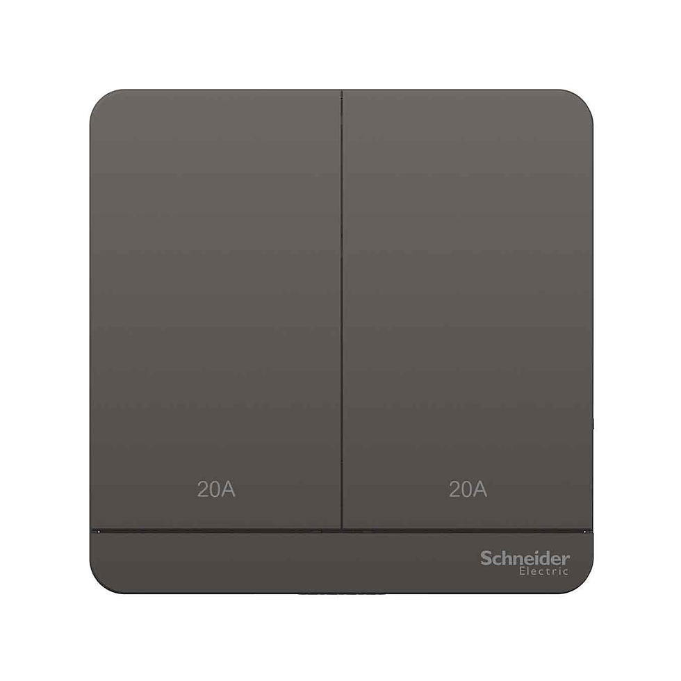 施耐德 AvatarOn 石墨灰 20A孖位 燈曲