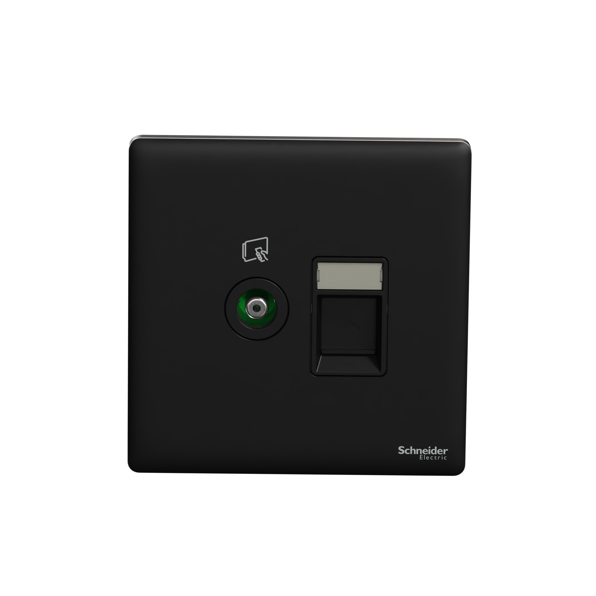 施耐德 Unica X 曜石黑 TV蘇+CAT3電話插座