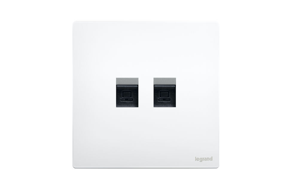 Legrand Mallia Senses 陶瓷白 孖位 CAT6數據插座