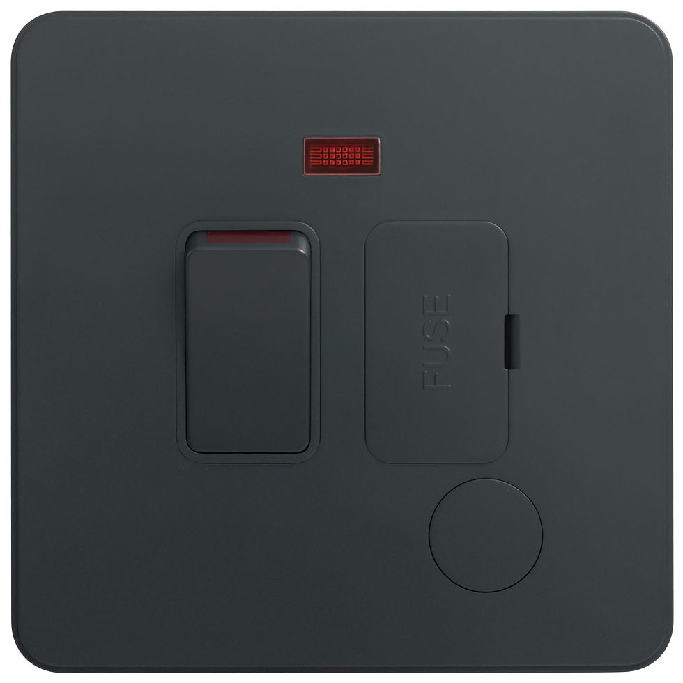 Hager Dream 黑 13AFuse有掣有燈 接線蘇