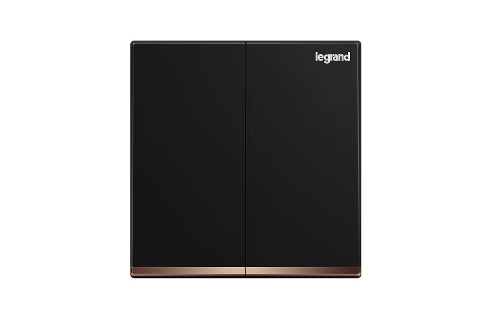 Legrand Galion 碳素黑 2位雙控 帶指示燈 開關掣
