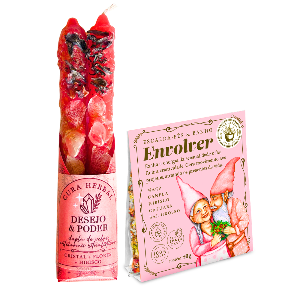 Kit Velas Vermelhas e Banho Envolver