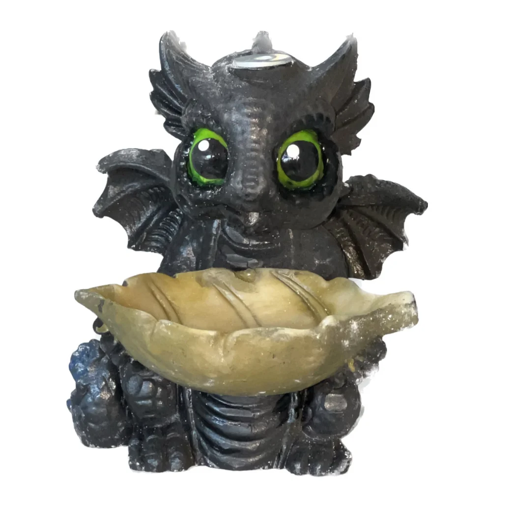 Incensário Cascata Baby Dragão Preto