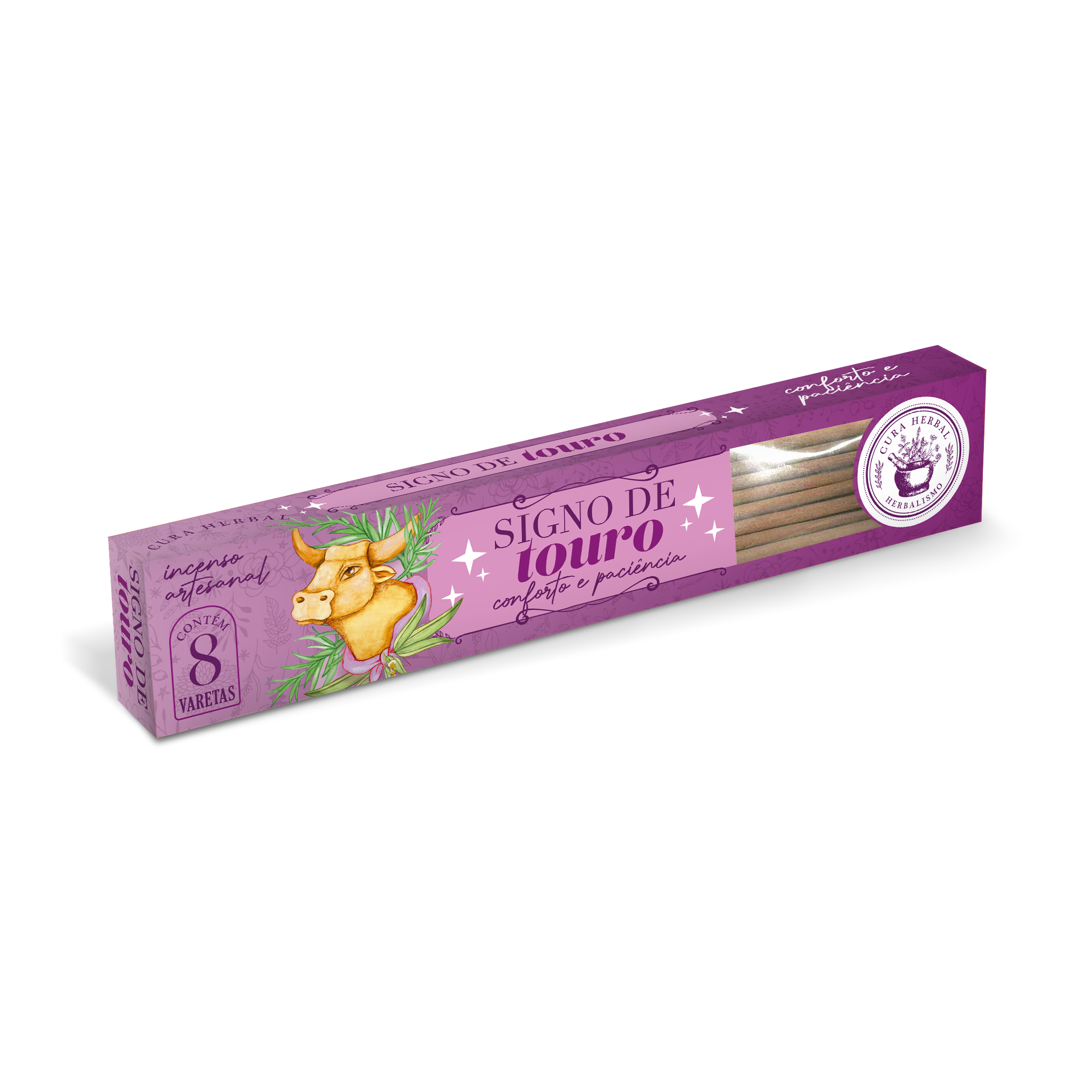 Incenso Signo Touro 8 varetas Cura Herbal