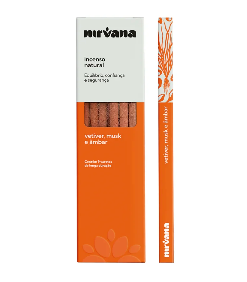 Incenso Nirvana Natural Vareta - Vetiver, Musk e Âmbar