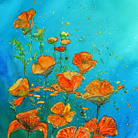 Orange Poppies Trivet