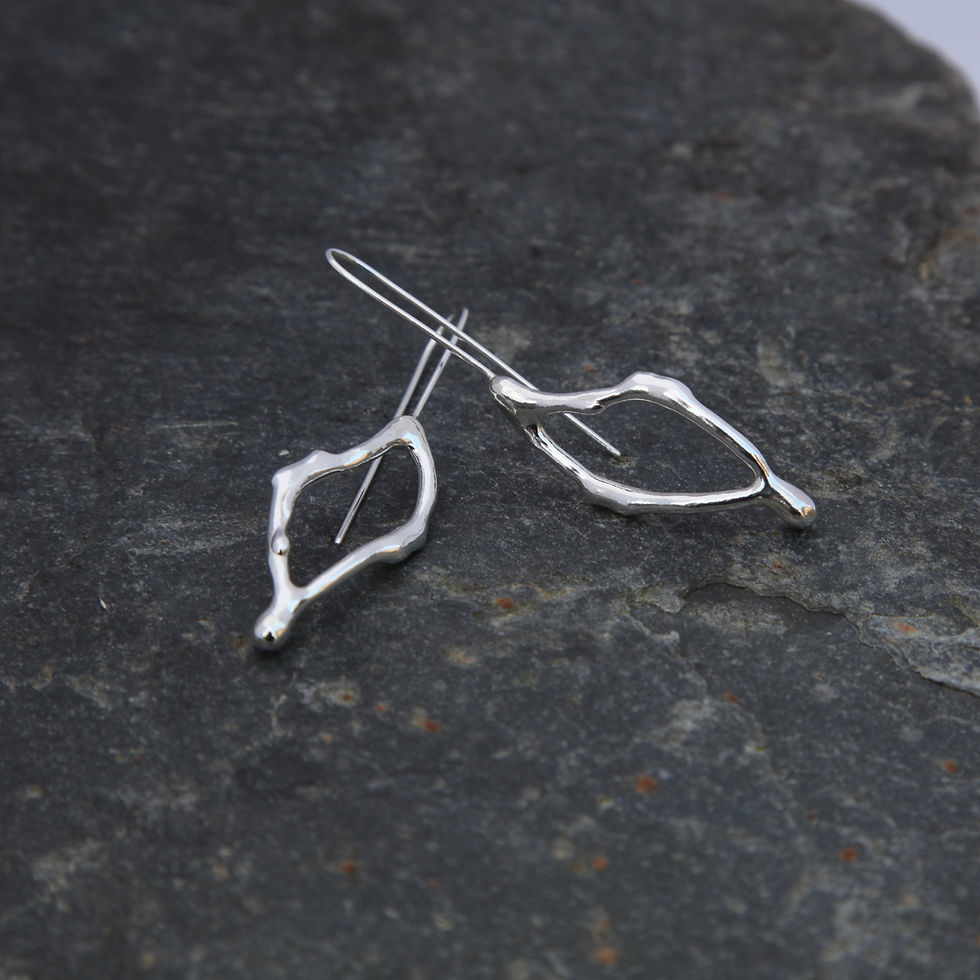 Thumbnail: Sterling Silver Single Fragment Drop Earrings