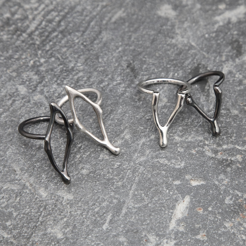 Thumbnail: Sterling Silver Half Fragment Ring