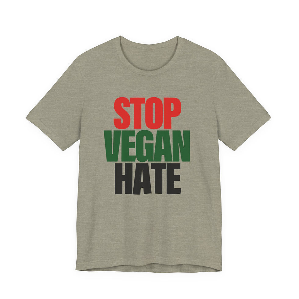 Thumbnail: Stop Vegan Hate T-Shirt — Bold Activist Vegan Tee