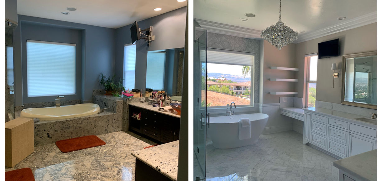 Casas Before After Master Bathroom