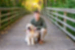 Senior portrait with dog in the Fall by best Columbus senior photographer