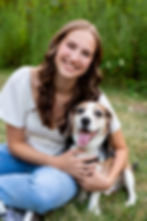 senior picture with dog in westerville Ohio park
