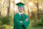 Dublin Coffman High School graduation photo with golden sunlight