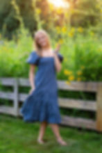 sunflower senior picture in westerville with dress during Summer senior picture session