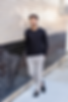 Westerville Central senior picture in uptown teen leaning on wall