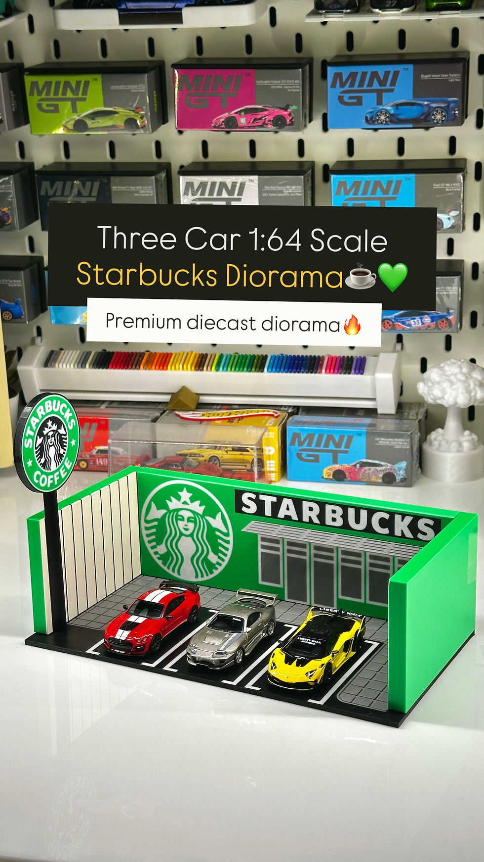 Starbucks diorama 1:64 scale 3d printed premium diecast accessory