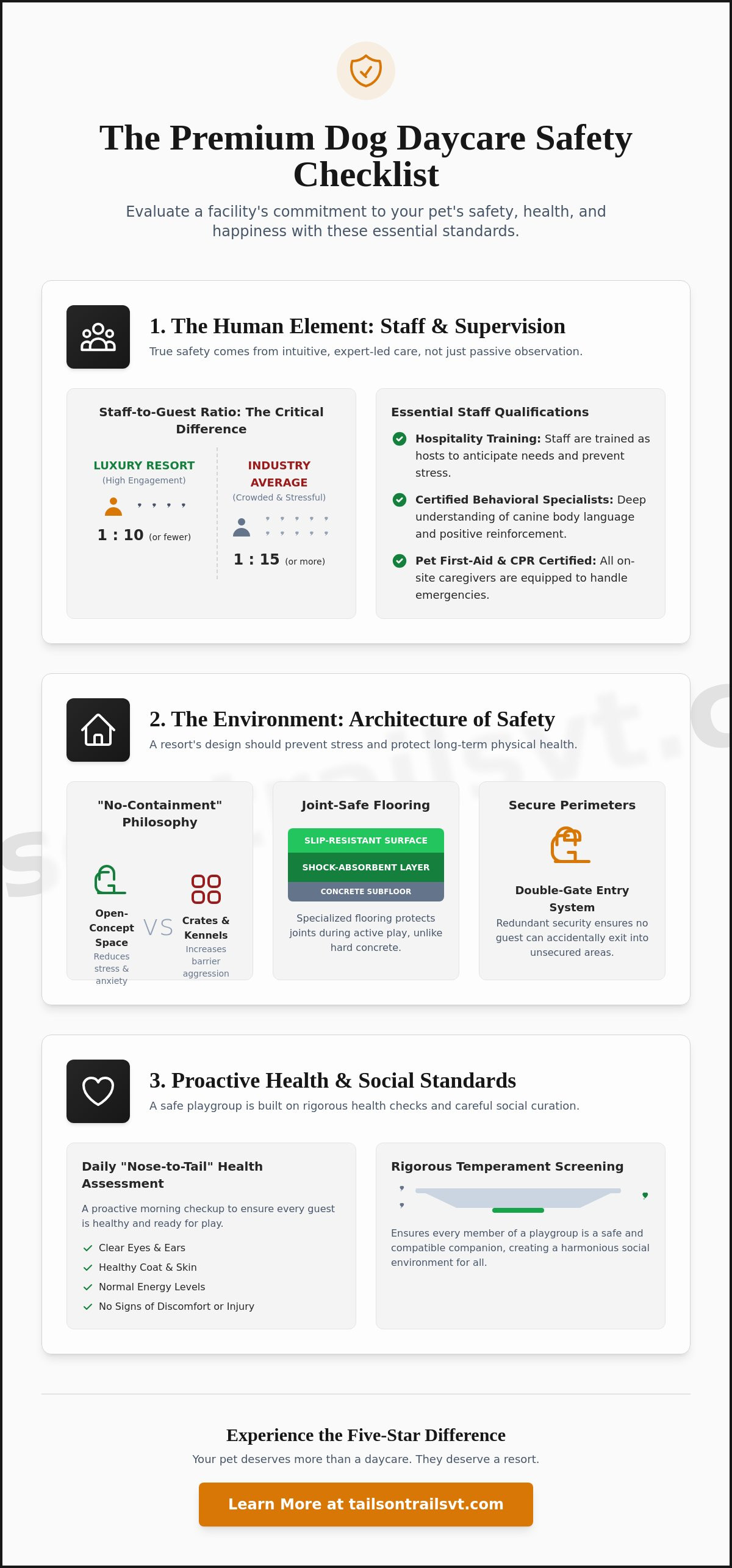 Dog daycare safety standards checklist