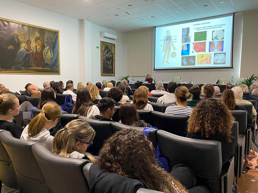Aula Magna affollata all'INI Grottaferrata per il seminario sulla sclerodermia (Gruppo INI)