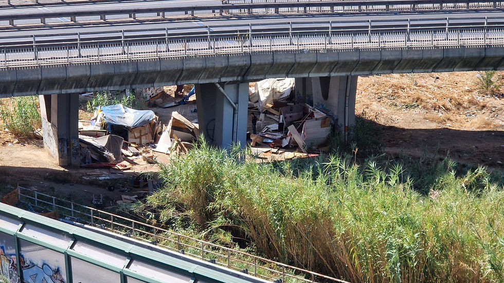 L'area abusiva prima dello sgombero