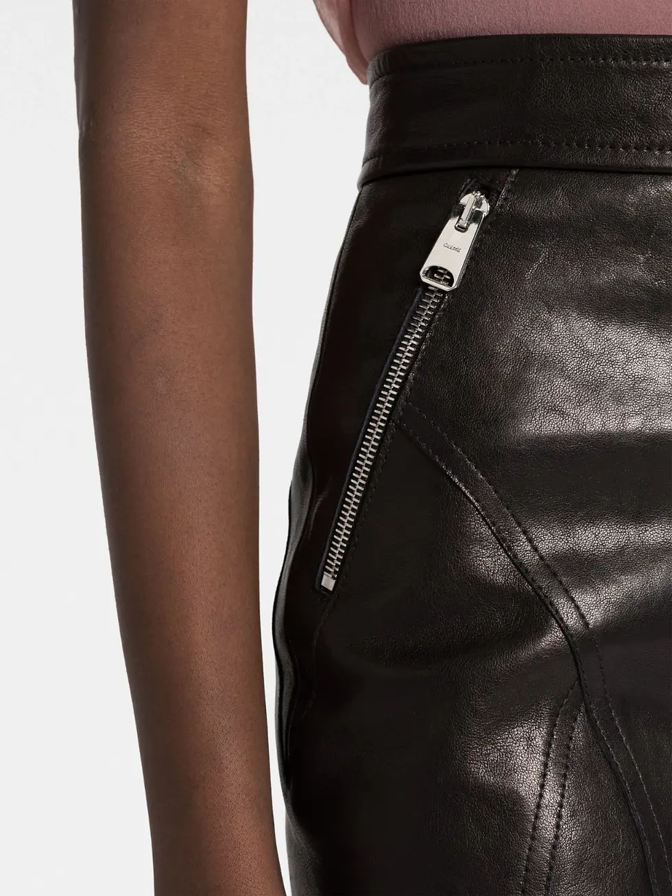 Thumbnail: KHAITE Quincy Black Leather Skirt