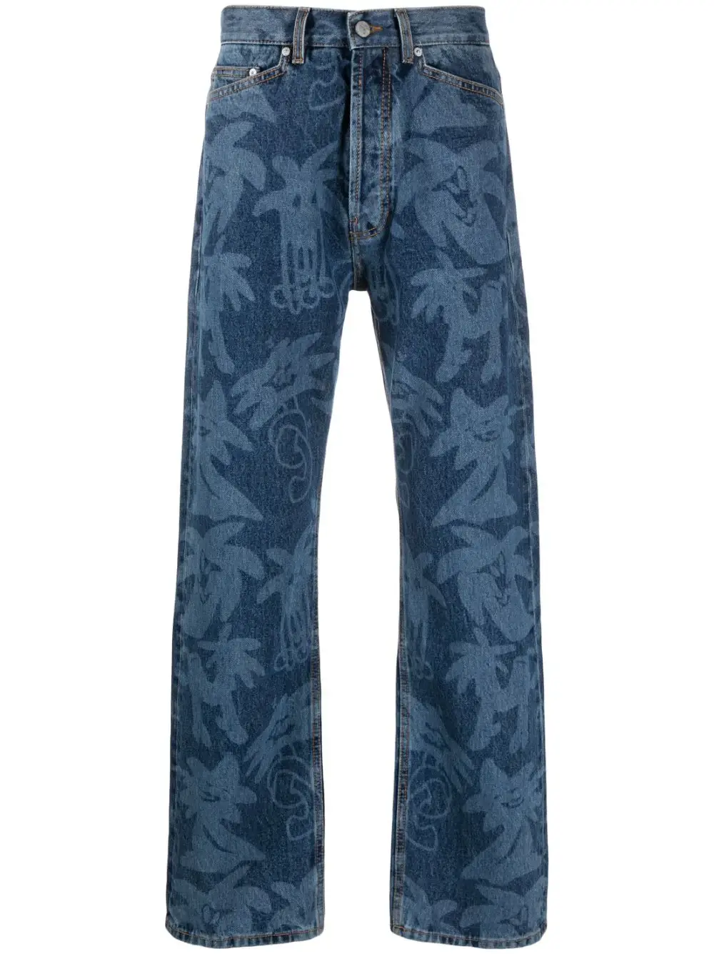 Palm Angels Palmity Palm Tree Print Jeans