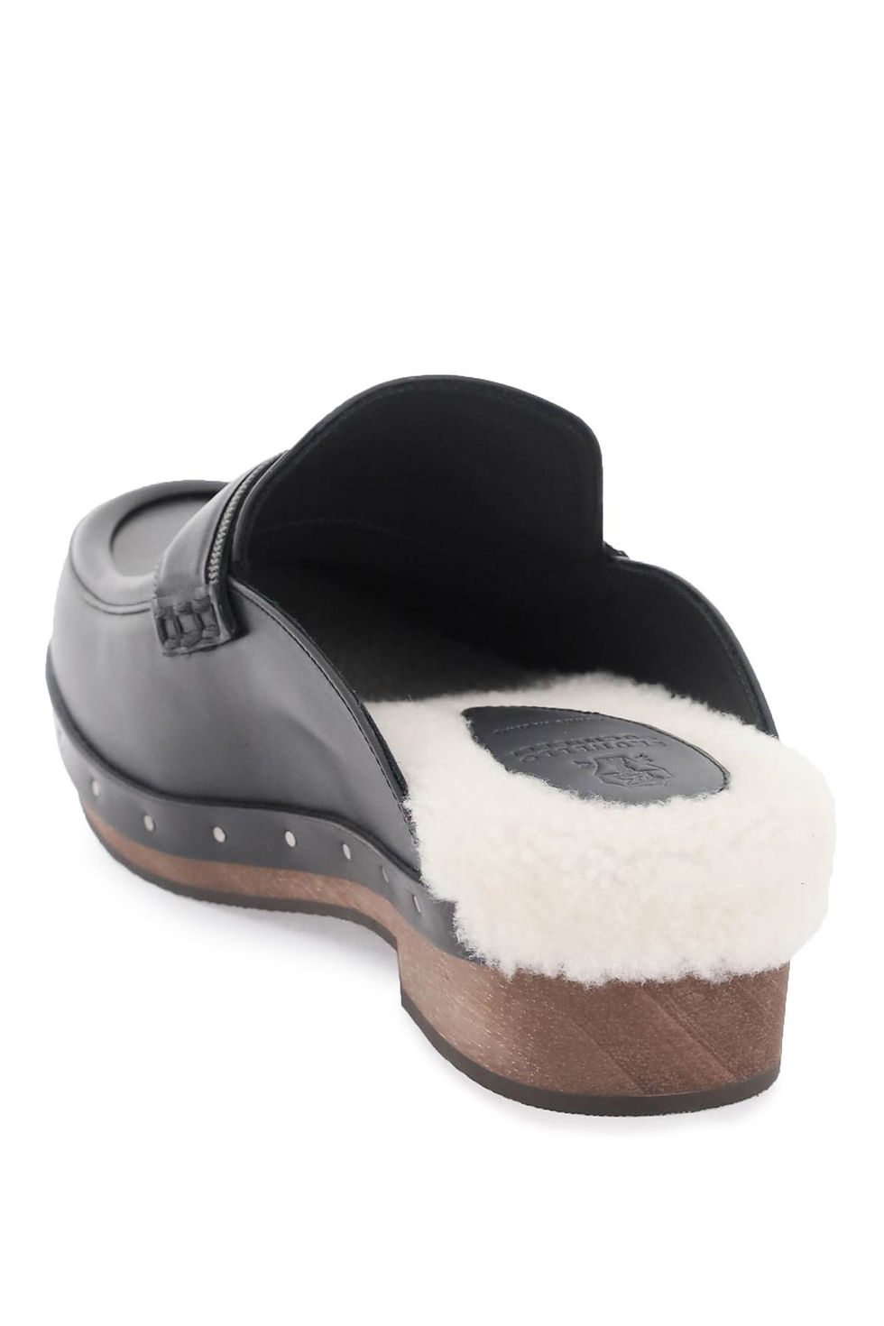 Thumbnail: Brunello Cucinelli Matte Calfskin Loafer-Style Clogs