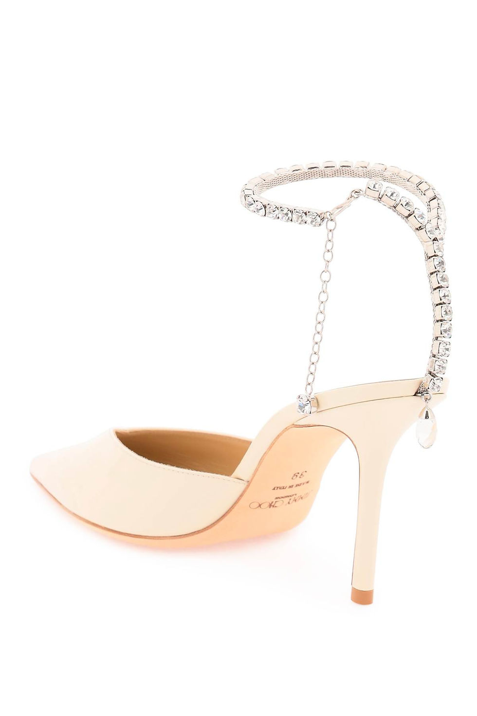 Thumbnail: Jimmy Choo Saeda 85 Leather Pumps with Crystal Embellishment